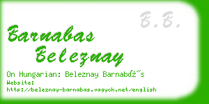 barnabas beleznay business card